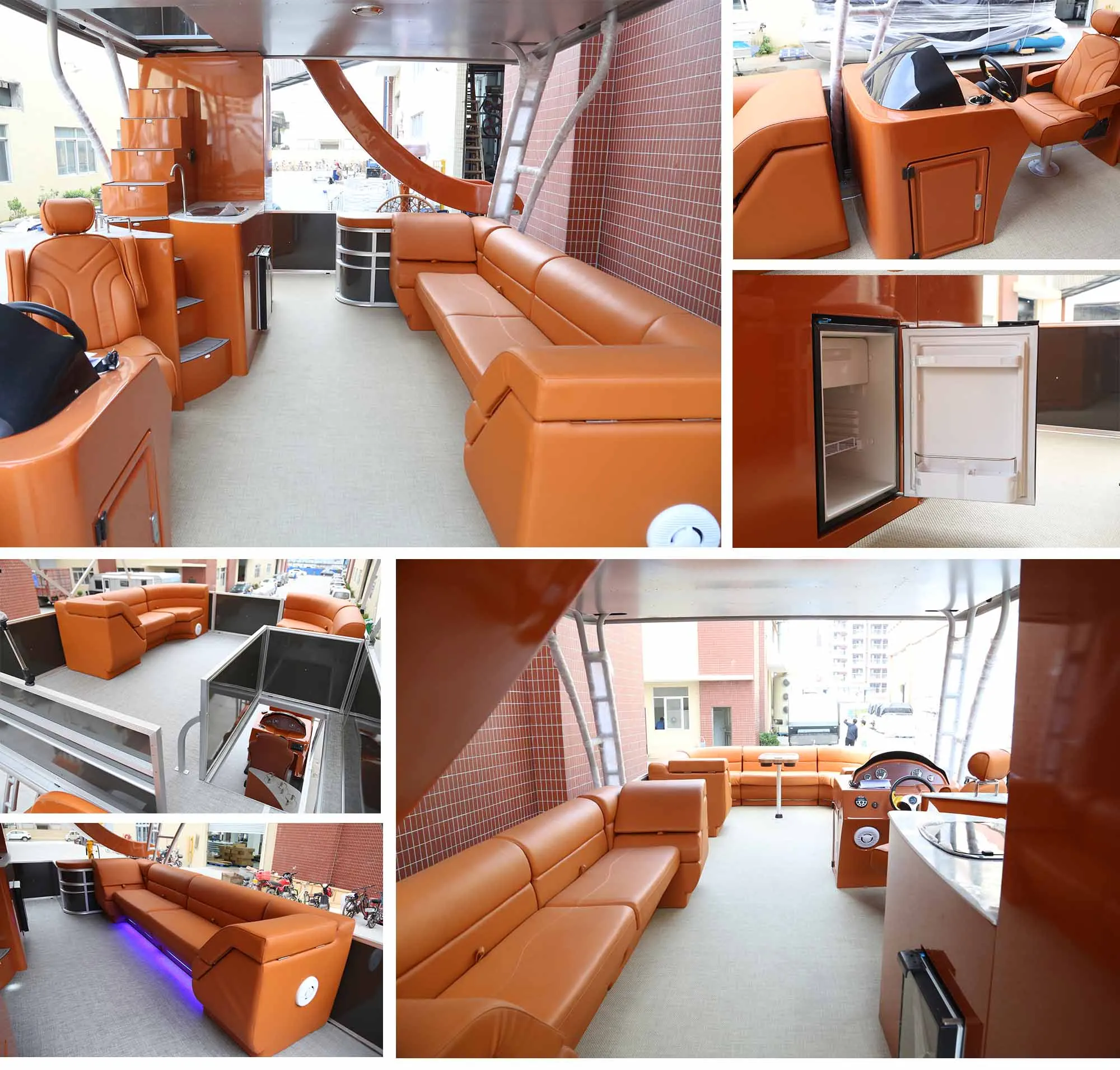 28ft 300HP Tritoon Pontoon Boat With Bathroom For Sale