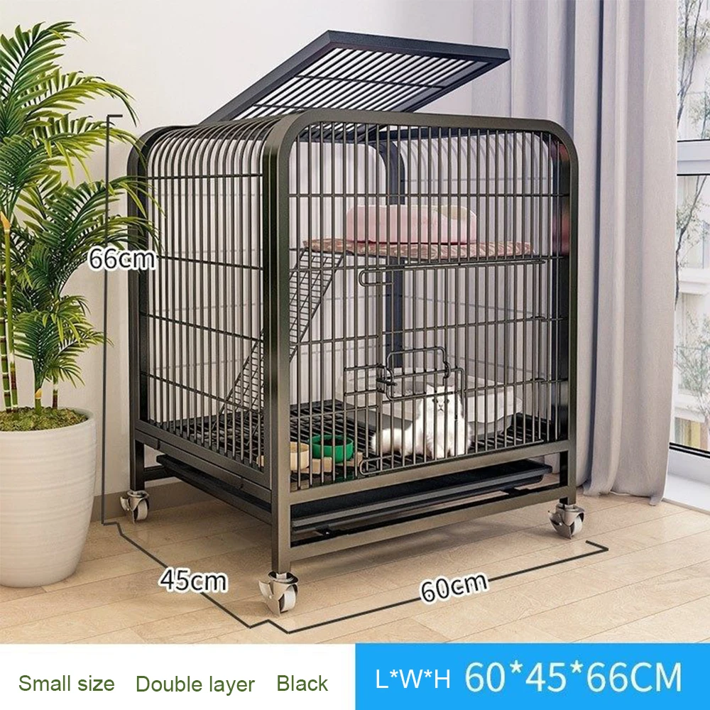 Double-Door Steel Foldable Dog Crate Heavy-Duty Small to Medium Pet Dog Cage Animal Pattern Live Usage Fence Box Packing Cats