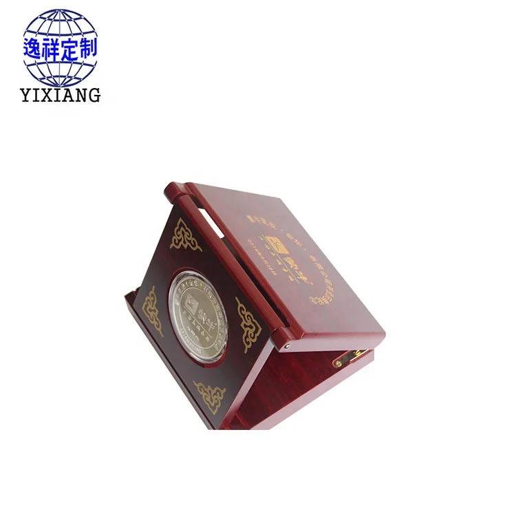 Coin Maker Custom Cheap Die Cast Silver Souvenir Coin With Wooden Box