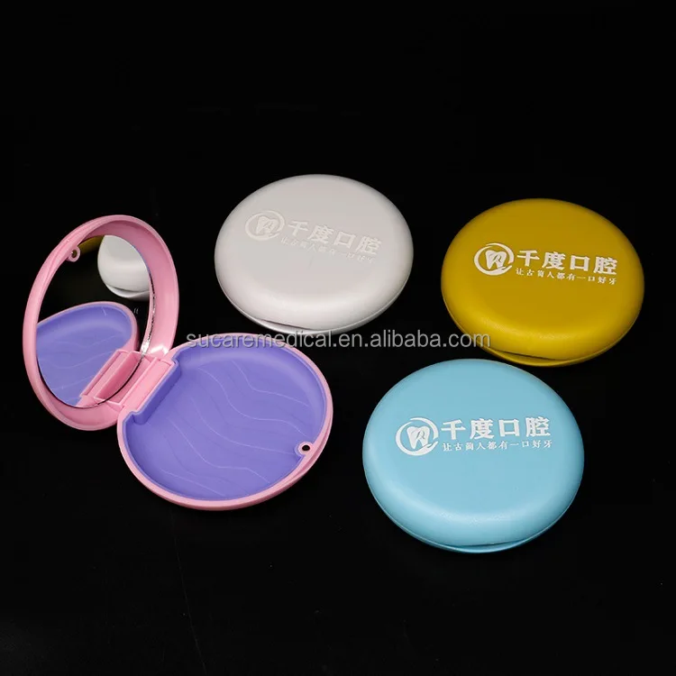 Colorful Dental Clinic Magnetic Lock Orthodontic Invisible Aligner Case with/without Mirror