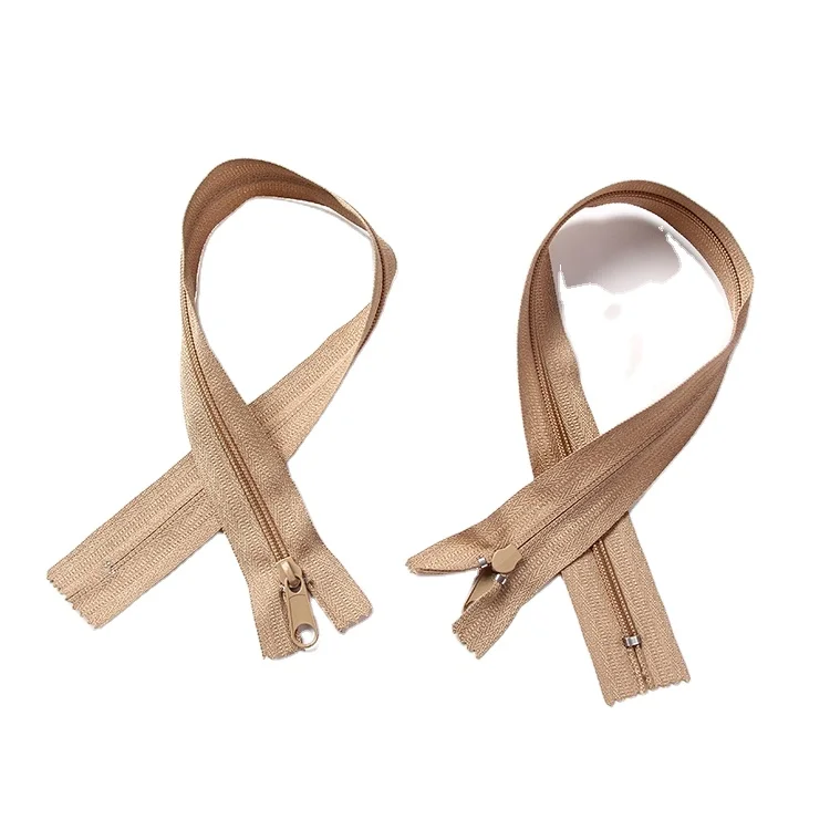 Оптовая продажа на заказ 4 # обычное покрытие зубцами популярная Экологически чистая одежда коричневая нейлоновая