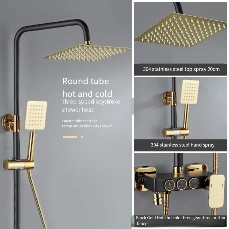 Brass Oem Stainless Steel Bathroom Modern Contemporary Rectangle 888 Massage Body Jets Led Shower Panel Shower & Massager Panel