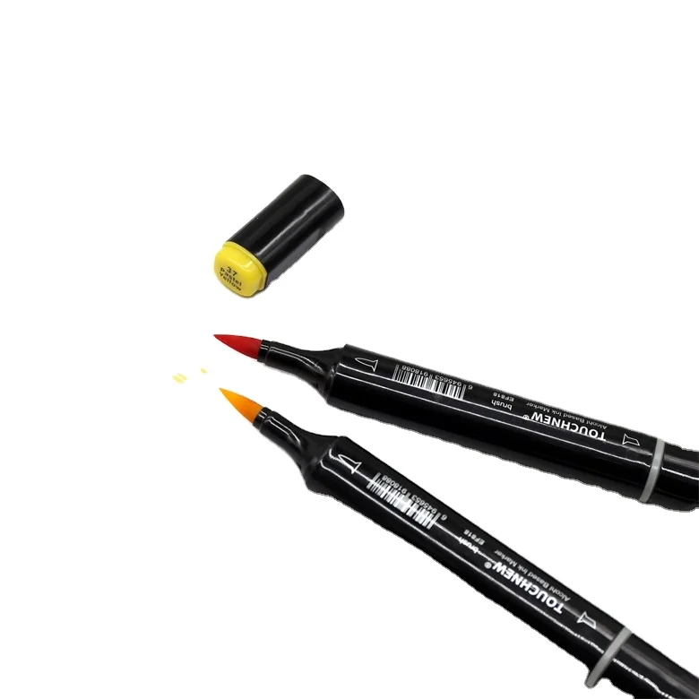 Factory Wholesale Cheap Brush Marker Pen 40 Colors Sets Bag Packing