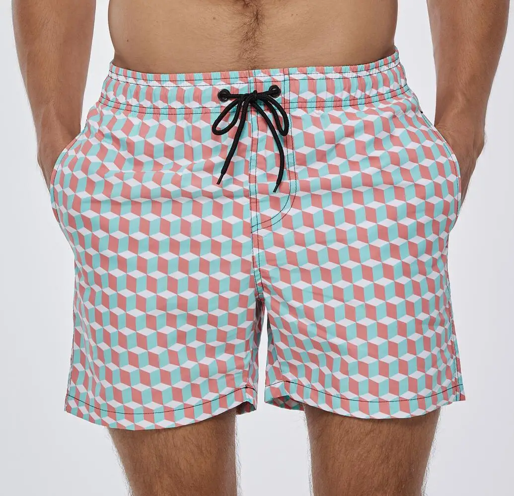 Swimwear Swimsuit Custom Pocket Quick Dry Breathable Men Male Sportswear Print Swim board shorts for Men Beach
