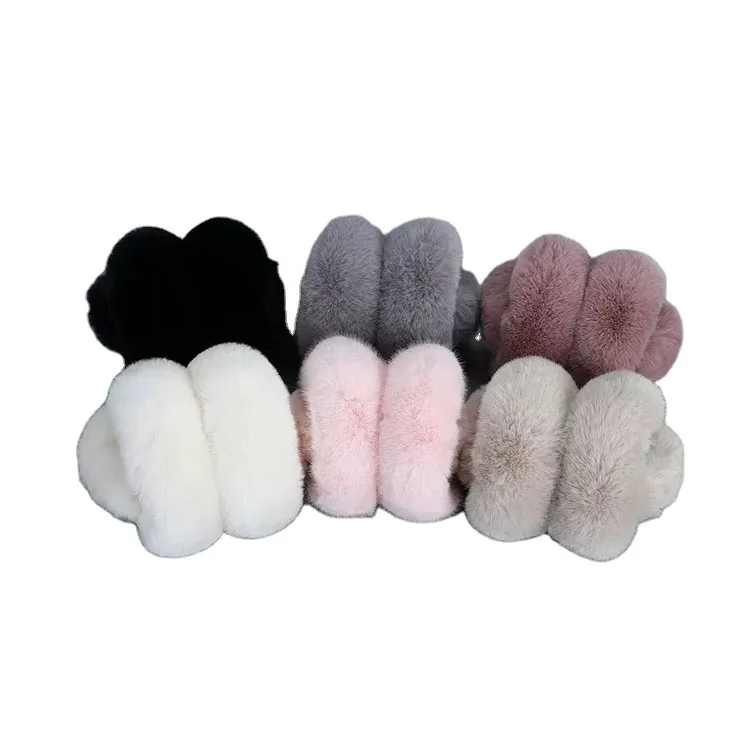 High Quality Customized Outdoor Rabbit Fur Earmuffs Winter Warmer Earmuffs For Women