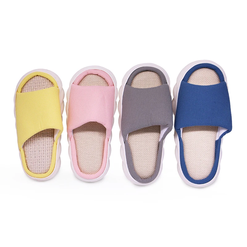 Factory price Wholesale Hot Selling New Design Flax Upper Soft Sole Indoor Cute Shoe Slippers