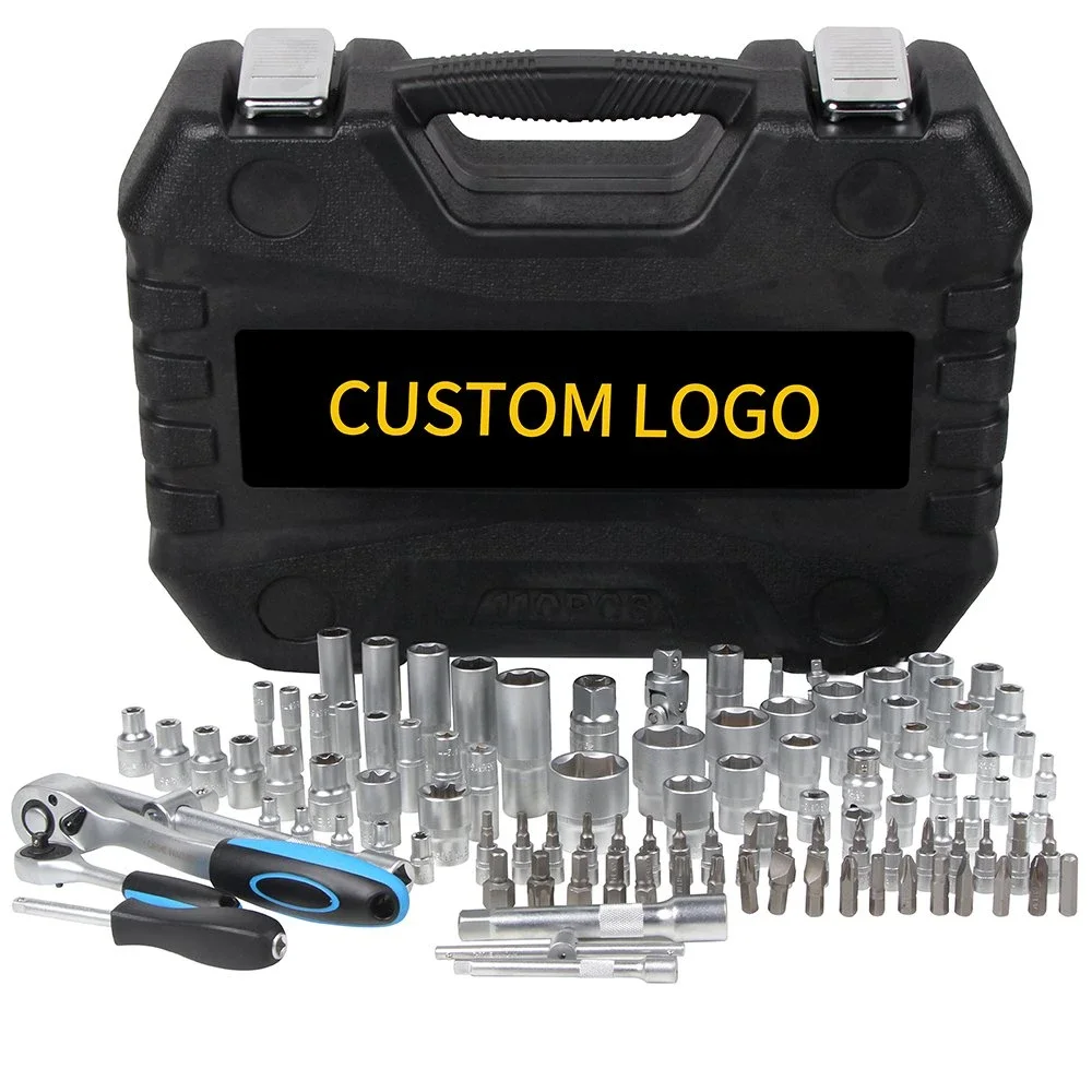 GTYPRO Real Cr-v 110pcs Socket Set Ratchet Wrench Manufacturer Hand Tools Set 1/2 1/4 3/8 110 rachet socket set herramientas
