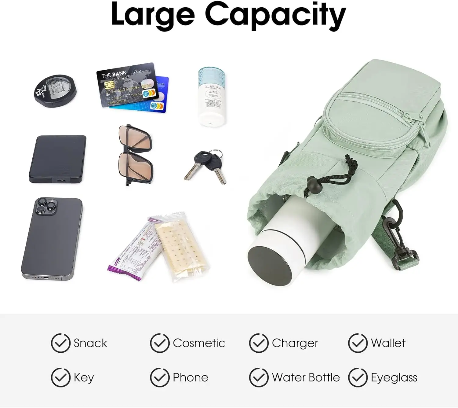 OEM Factory Straight Selling Mini Running Water Bottle Holder for Cup Pouch Bag Water Bottle Carrier Bag with Phone Pocket