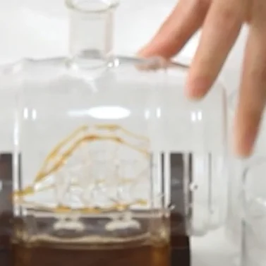 Hot sale Antique Ship boat shaped glasses and decanters bottle Liquor wine whiskey decanter set for sale