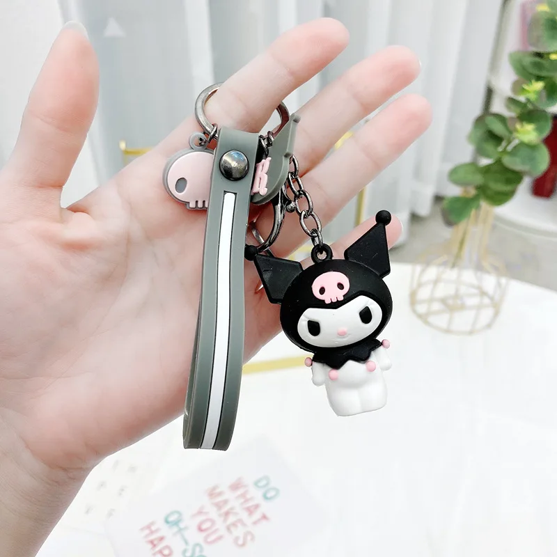 Cartoon Green Frog kuromi keyring cute backpack pendant Kawaii Penguin keyring custom wholesale