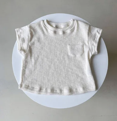 
2021 hot new Korean style simple and refreshing white T-shirt stretch cotton bottoming shirt summer baby 