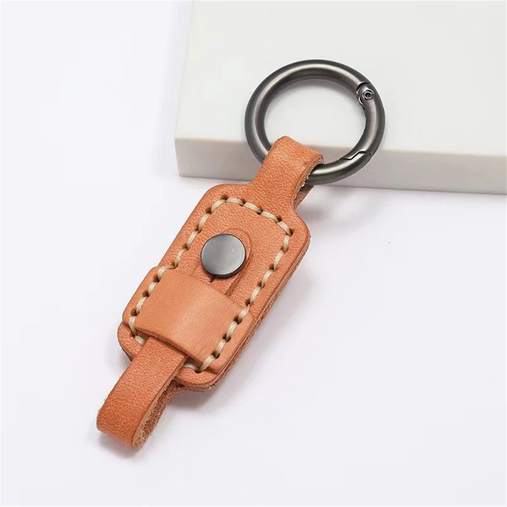 Retro Handmade Cowhide Key Chain Waistband Gift First Layer Cowhide Leather Car Key Accessories Leather Keychain Wristlet