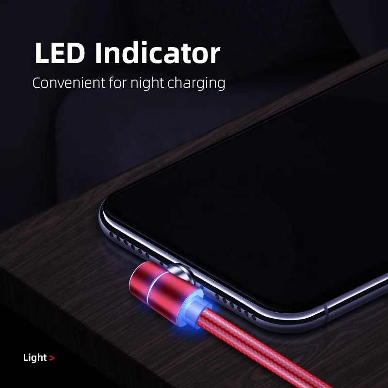 Game Accessories 90 Degree L Shape 3 in 1 Magnetic Mobile Phone Cable USB Magnetic Charger Cable Fast USB Charging Cables USB C