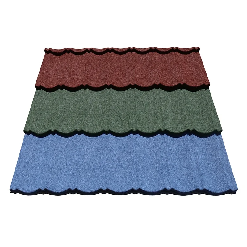 High quality materials colorful stone coated metal roof tiles popular colorful stone accessories cheap roofing shingles