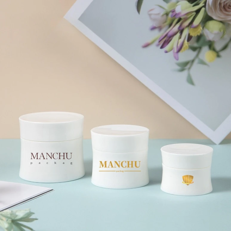 New empty 15g 30g 50g white PP plastic face cream jar cosmetic eye cream jar for skin care