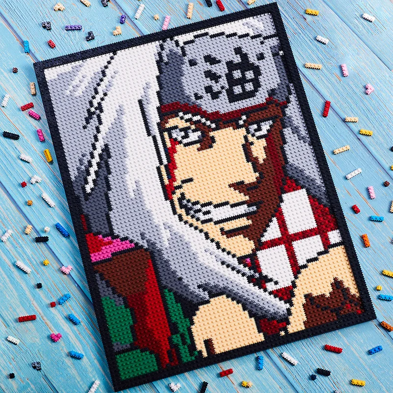 XRH 35.5x46.5 Dots Bricks 1x1 Wall Portraits DIY Home Decor Moc Pixel Painting Series Building Block Painting