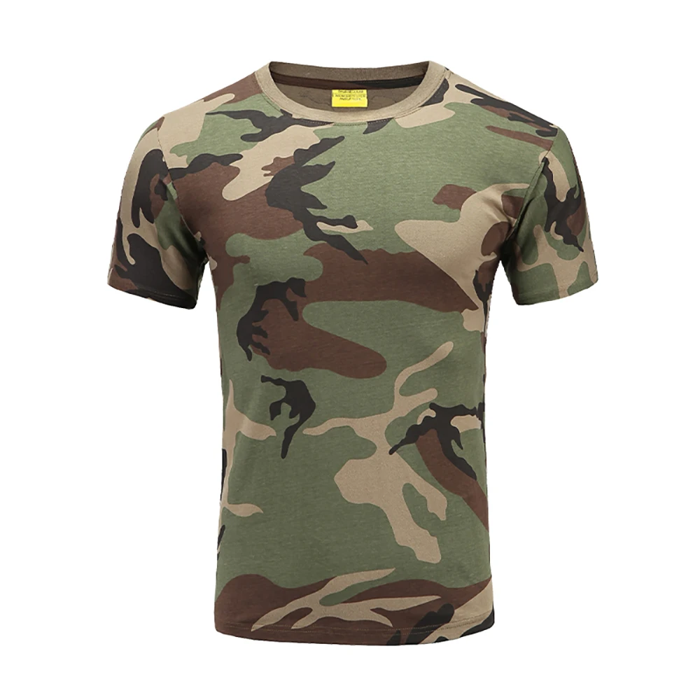 Wholesale Custom Breathable Lightweight Outdoor Tactical Activities Camouflage Full Cotton T shirt