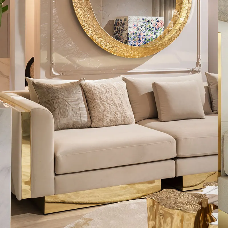 Luxury Italian Latest Sofa Design Villa High End Sofa Moderno 7 Seater Modular Sofa Living Room Couch With Chaise