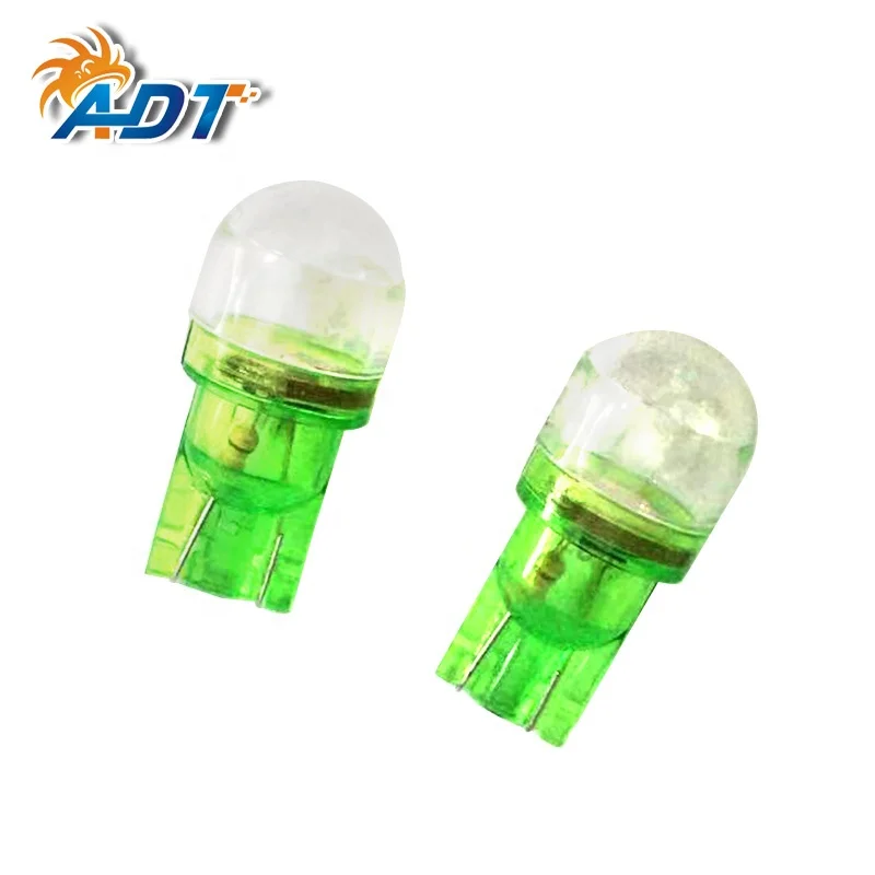 ADT Transparent base insert t10 194 #555 2Leds 5630SMD clear ac dc led 6.3 volt Pinball Machine LED Lamps Green