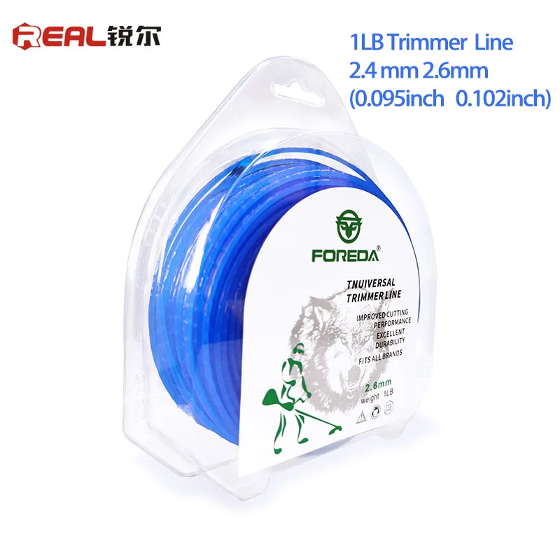 Ready To Ship Nylon Trimmer Line 2.4mm 2.6mm 0.095' 0.102' Blue Knurling Grass Rope Line Trimmer