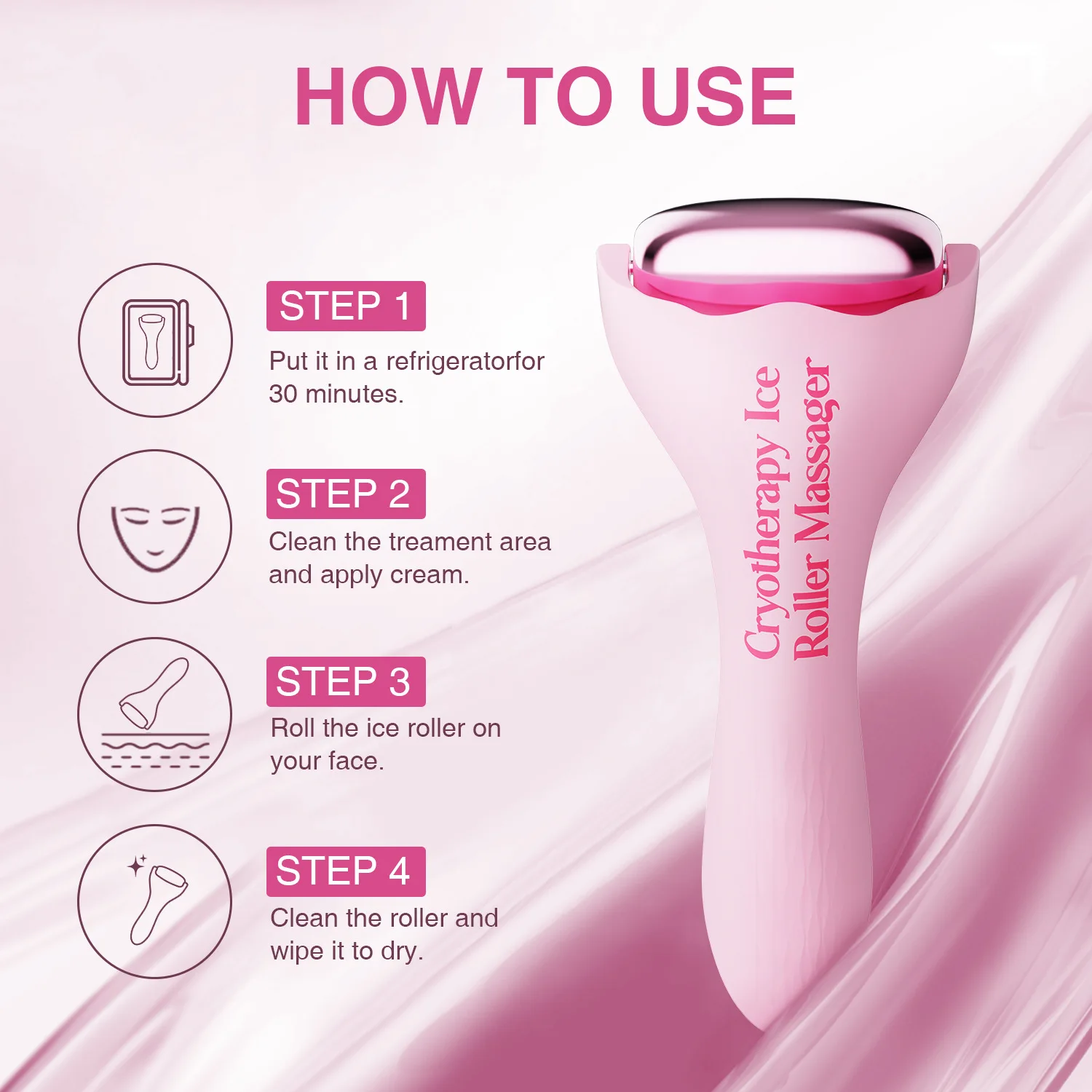 Roller beauty instrument V Face slimming tool Beauty introduction instrument ice roller to promote absorption