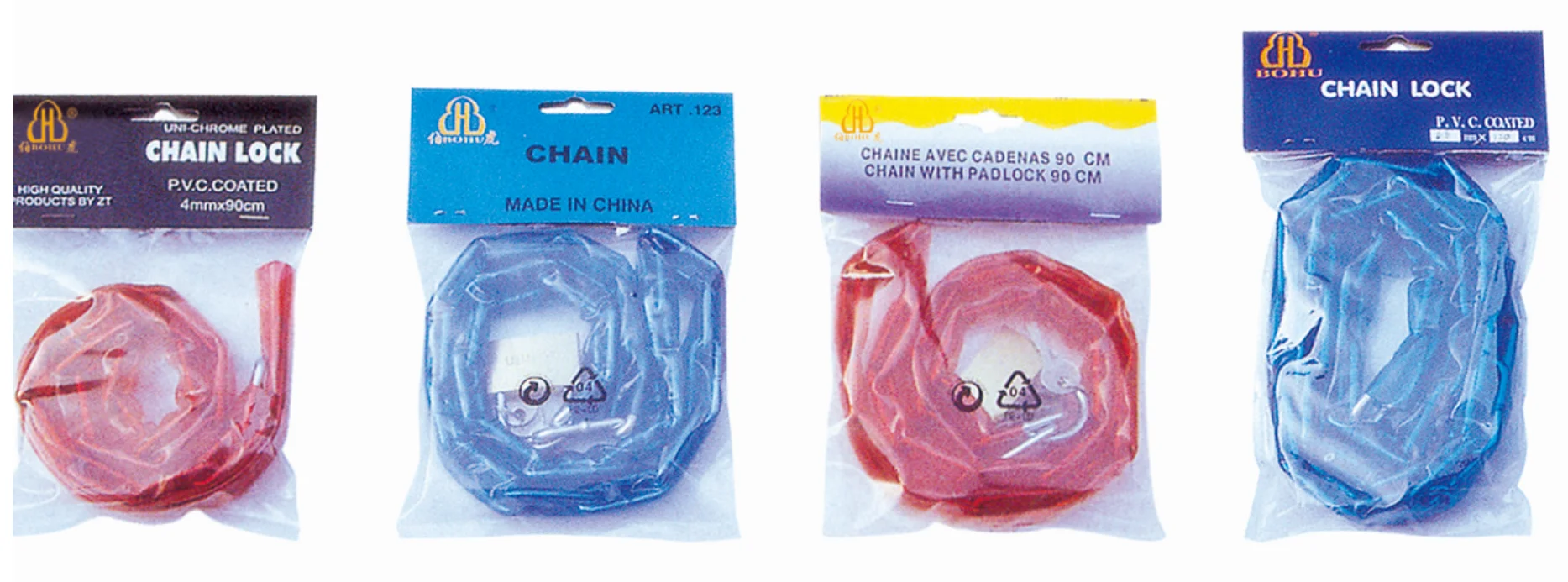 
BOHU long bike chain lock alloy steel motorcycle chain lock sturdy and durable bicycle chain Lock 