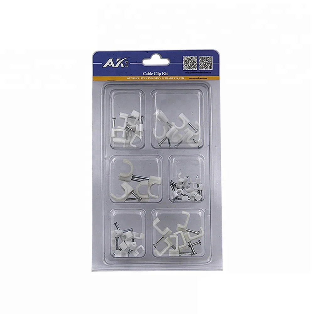 40pcs Flat Nail Clip Type and Plastic Material pvc cable clip