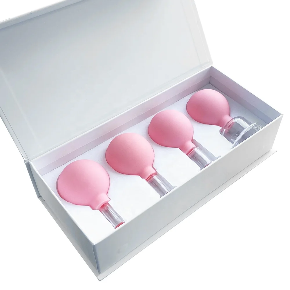 Chinese anti cellulite fat reducing facial cupping Cup 4 pieces cupping therapy body massage silicone cupping set