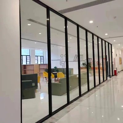 Operable 12mm Thickness Demountable Soundproof Glass Partition Wall