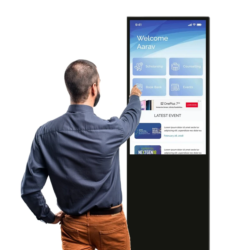 Hot Selling Standing Floor Advertising Totem Display Kiosk Split screens show Digital Stand Signage