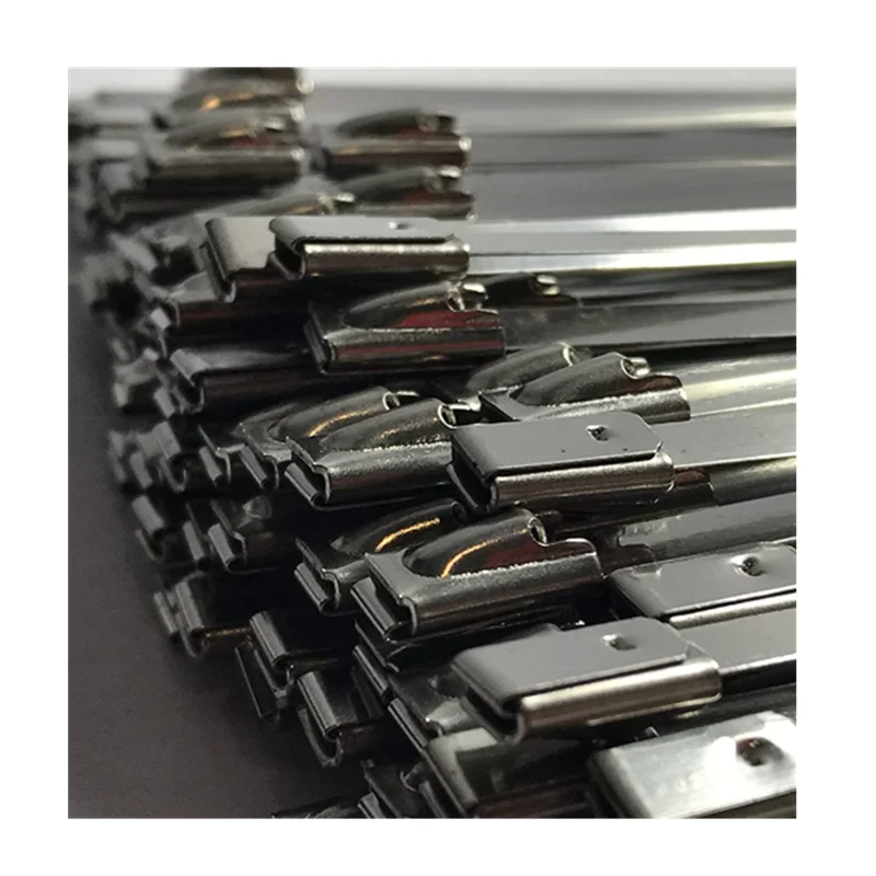 100 pcs Metal Zip Ties 8  inches 304 Stainless Steel Self- Locking Cable Ties