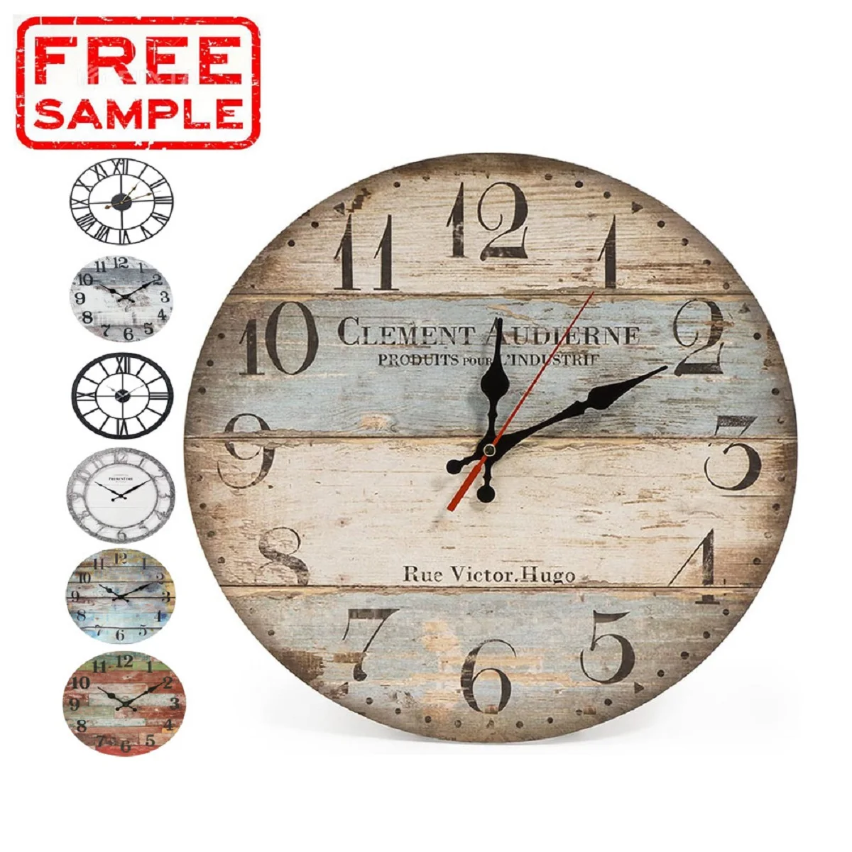 FREE SAMPLE Home decor Metal big size Retro Vintage Atmosphere Wall Clock Living Room Silent Home Wall Clock Modern Wall Clock