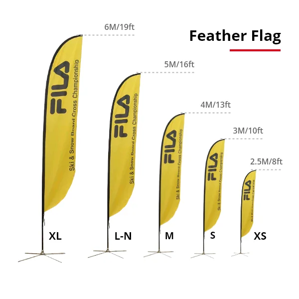 Customized New Product Promotion Feather Double-sided Flag Flying Flags and Banners Custom Advertising Beach Flags