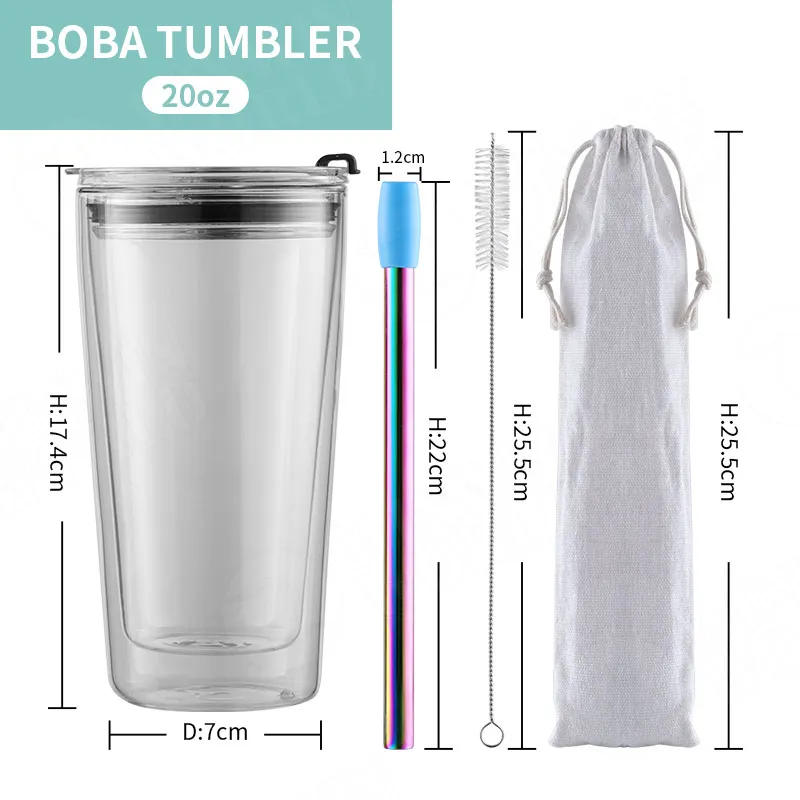 Reusable Smoothie Cup with Lid and Straw Smoothie Cup to go Smoothie Tumbler 17 oz
