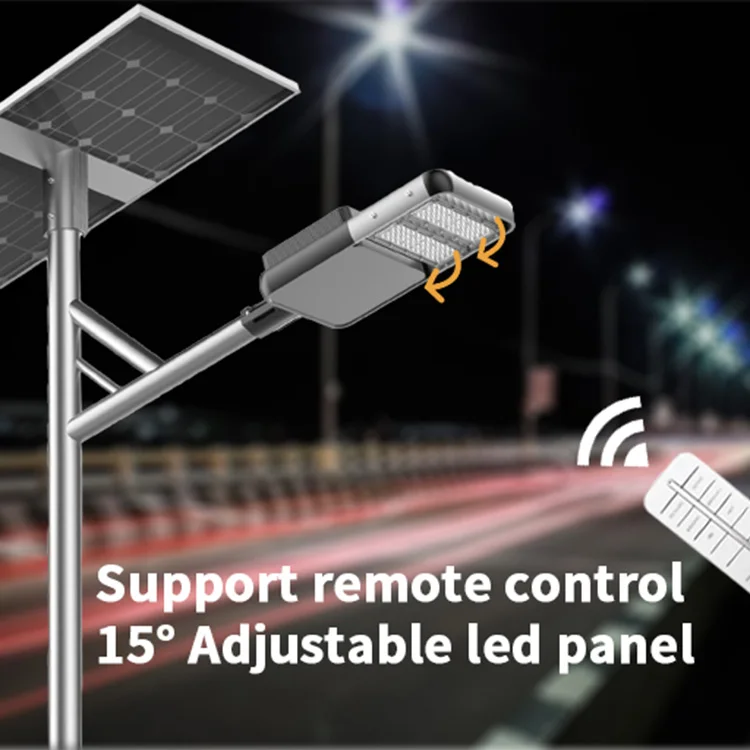 ZJRG Remote control Ip66 waterproof outdoor SMD aluminum 30W 40W 50W 60W 80W 100W 120W  led solar street light Remote Control