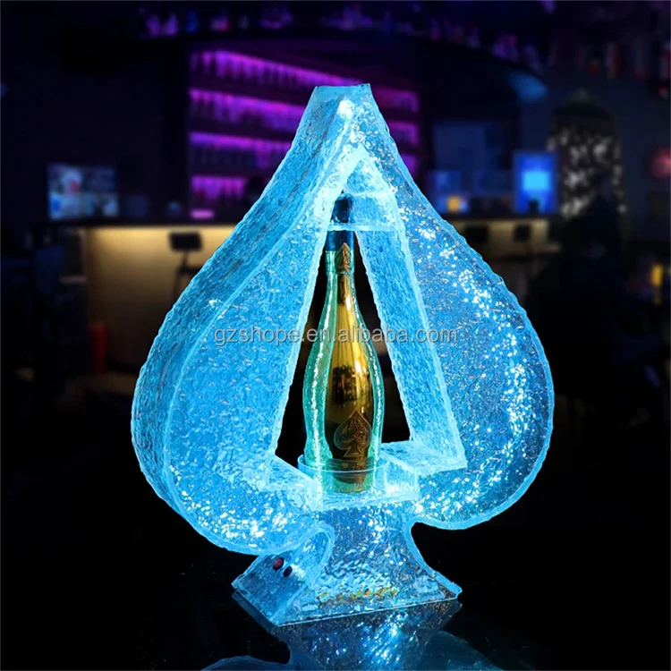 SHP Custom Led Luminous Wine Rack Wine Tray Acrylic Wine Display Stand Whiskey Luminous Base