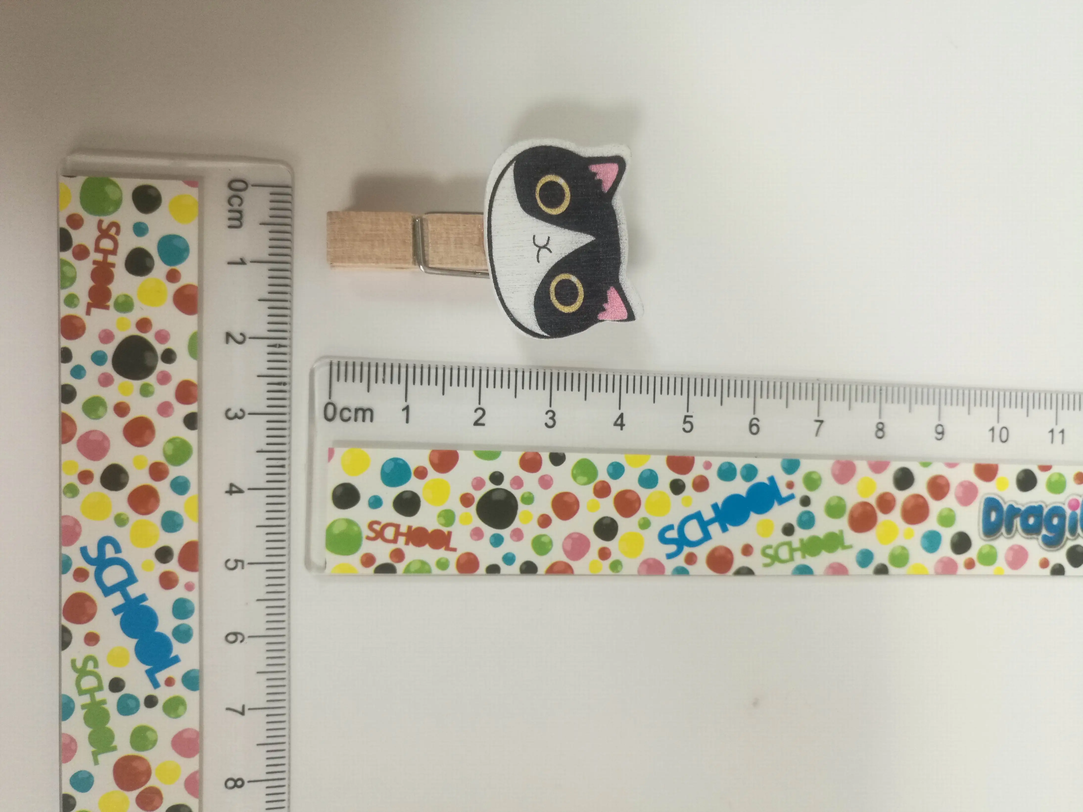 Fancy Cat Head Coloring Wooden Clothespins