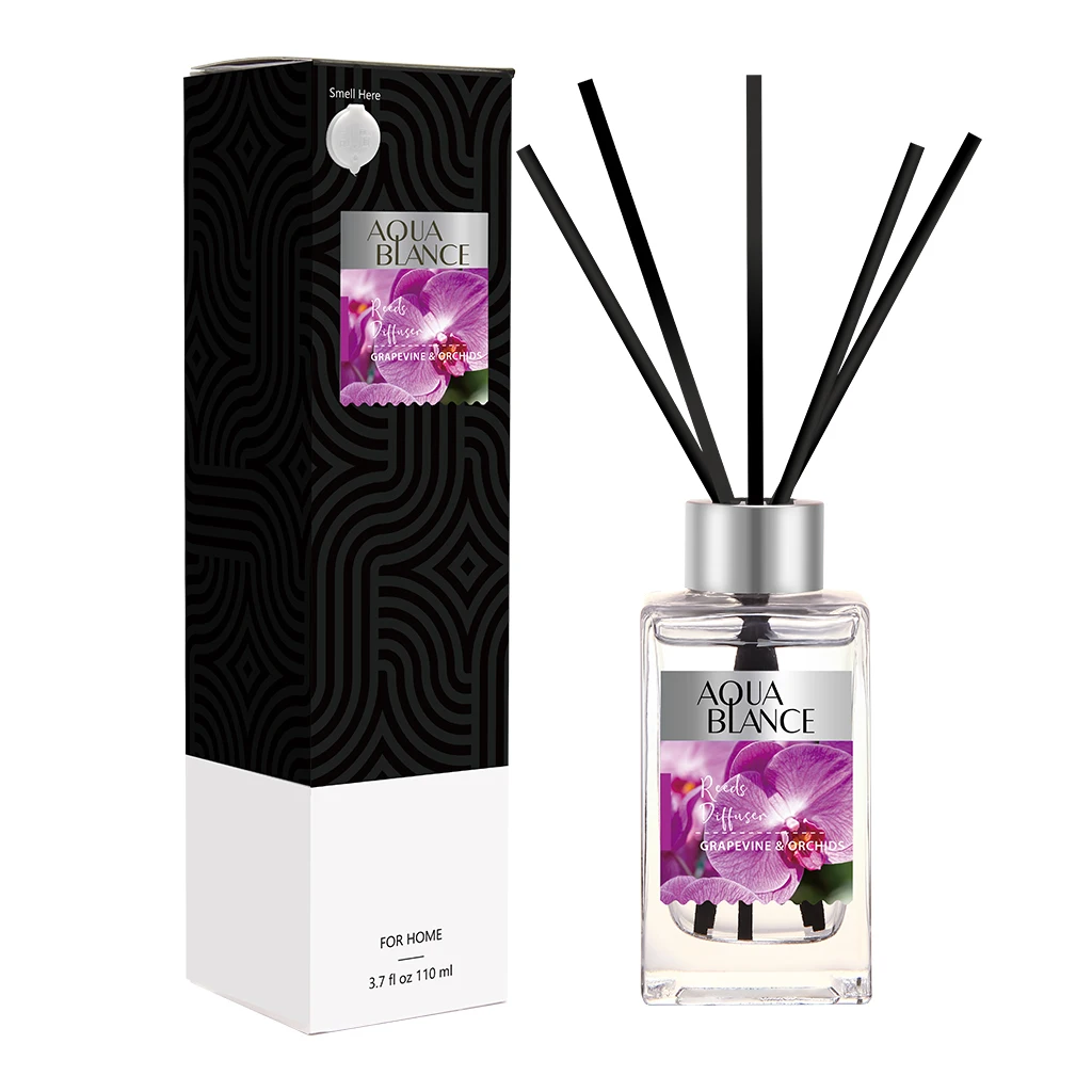 Home fragrance 110ml Grapevine & Orchids Scented Essential Oil reed diffuser with Sticks