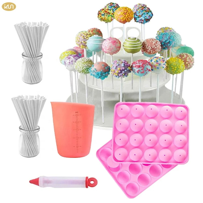 High Quality Cake Dessert Turntable Candy Mold Cake Mould Baking Tray Chocolate Lollipop Silicone Mold