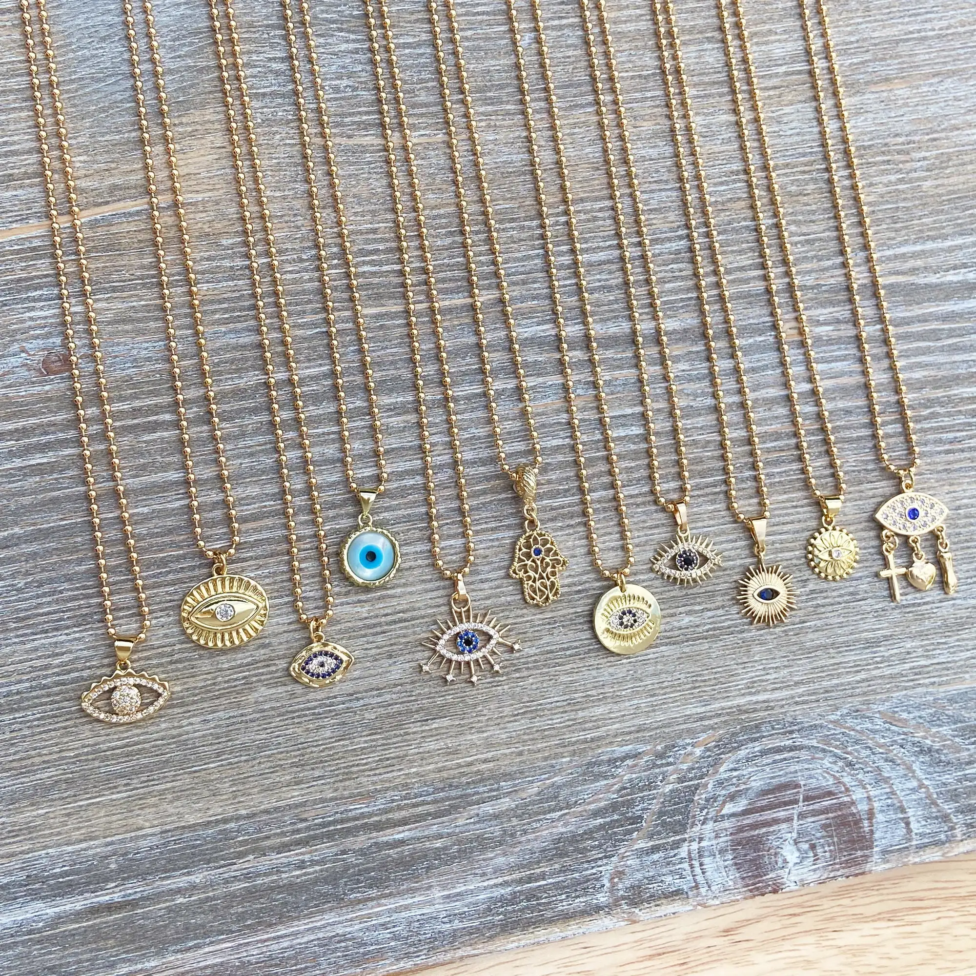 OEM ODM Custom Exquisite Charm Size evil eye Pendant 925 Sterling Silver Stainless Steel 14k18k Gold Plated evil eye Necklace