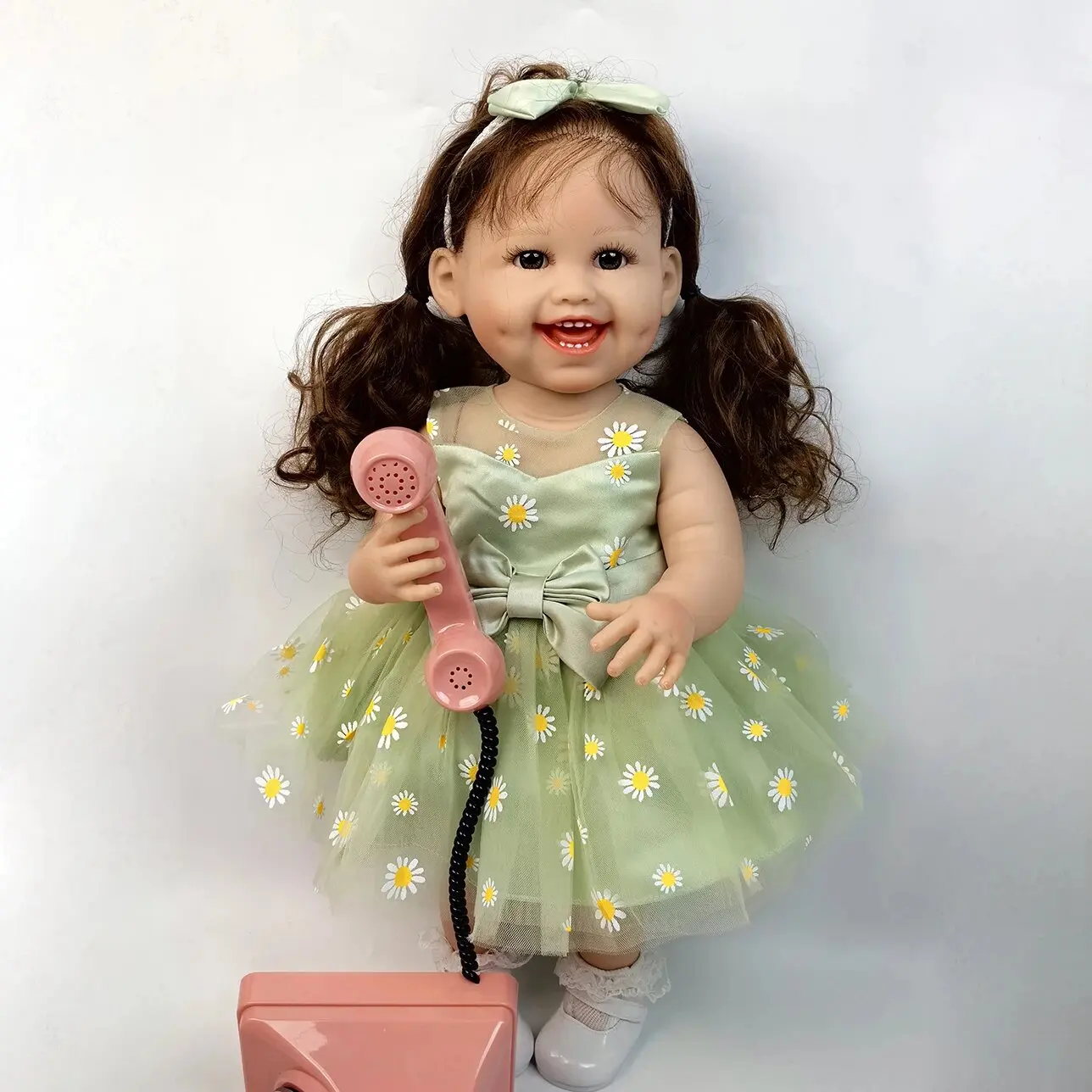Real baby dolls bebe reborn silicone 55cm smile reborn dolls lifelike full silicone bath toy for kids birthday gift