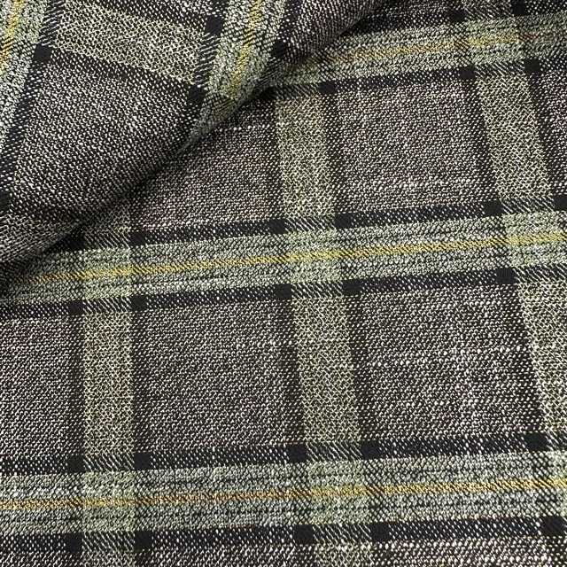 hot new arrival woven TR check green plaid fabric yarn dyed materials for clothing