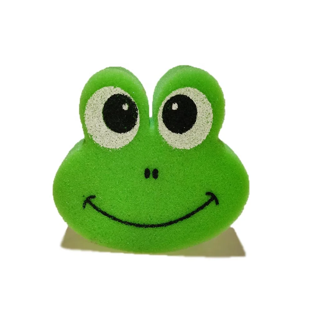 Factory Directly Supply Frog Exfoliating Baby Bath Sponge, Cleaning Sponge