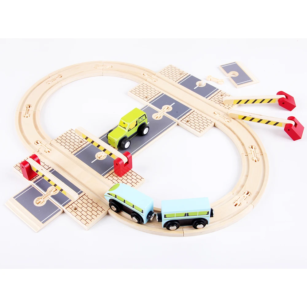 2024 Popular Kids Wooden Train Track Set Educational Toy Railway Wooden Train Track Set For Children