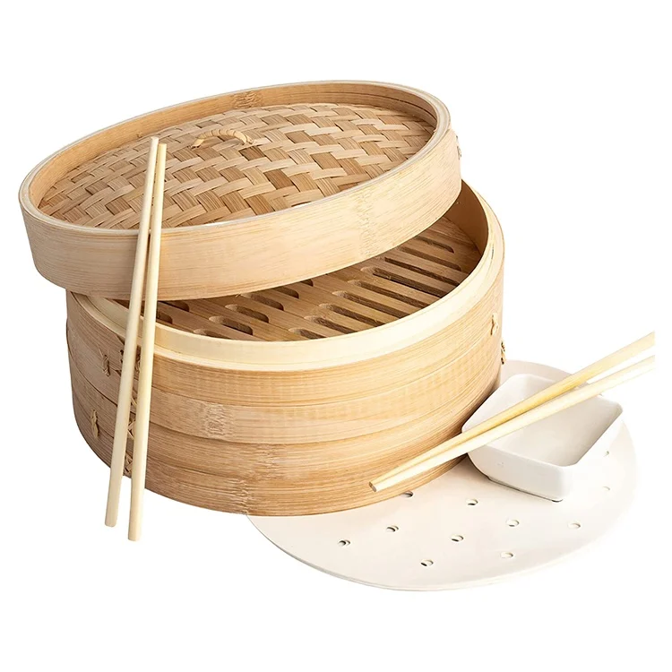 Factory Wholesale Dim Sum Steamer Cooking Food Kitchen Use Wholesale Chinese Bamboo Steamer Basket