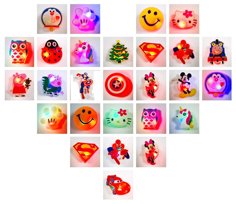 2021 New Arrival Kids Cartoon Lighting up Croc Charms LED Shoe Charms Flashing  Lights  for Kids Christmas Croc gifts