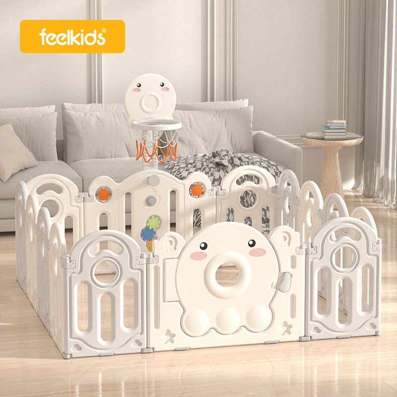 toddler Indoor Children fence Folding play pen Large Play Yard  Safety Plastic Fence Kids baby Playpen with slides and swings