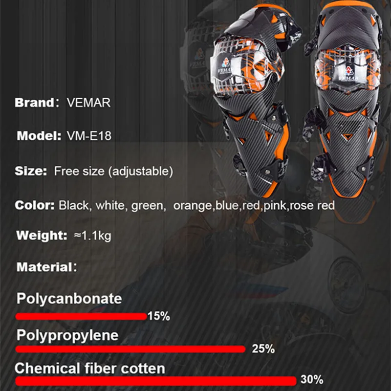 Motorcycle Knee Protection Anti-collision Motocross Knee Protector Guard MTB  Protective Gear Kneepad Moto Knee Brace Support