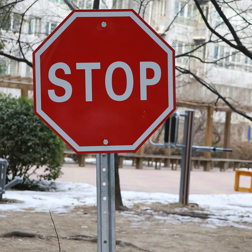 Custom 8ft Galvanized Metal Steel square U Channel Stop Sign Post Traffic Street Sign Posts