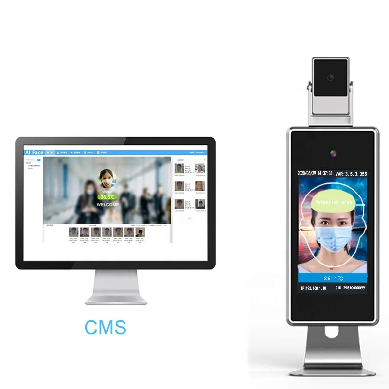 7 дюймов тепловые no сенсорный термометр камера человеческого тела, что измеряли шею сканирования датчик температуры проверки сканера киоск